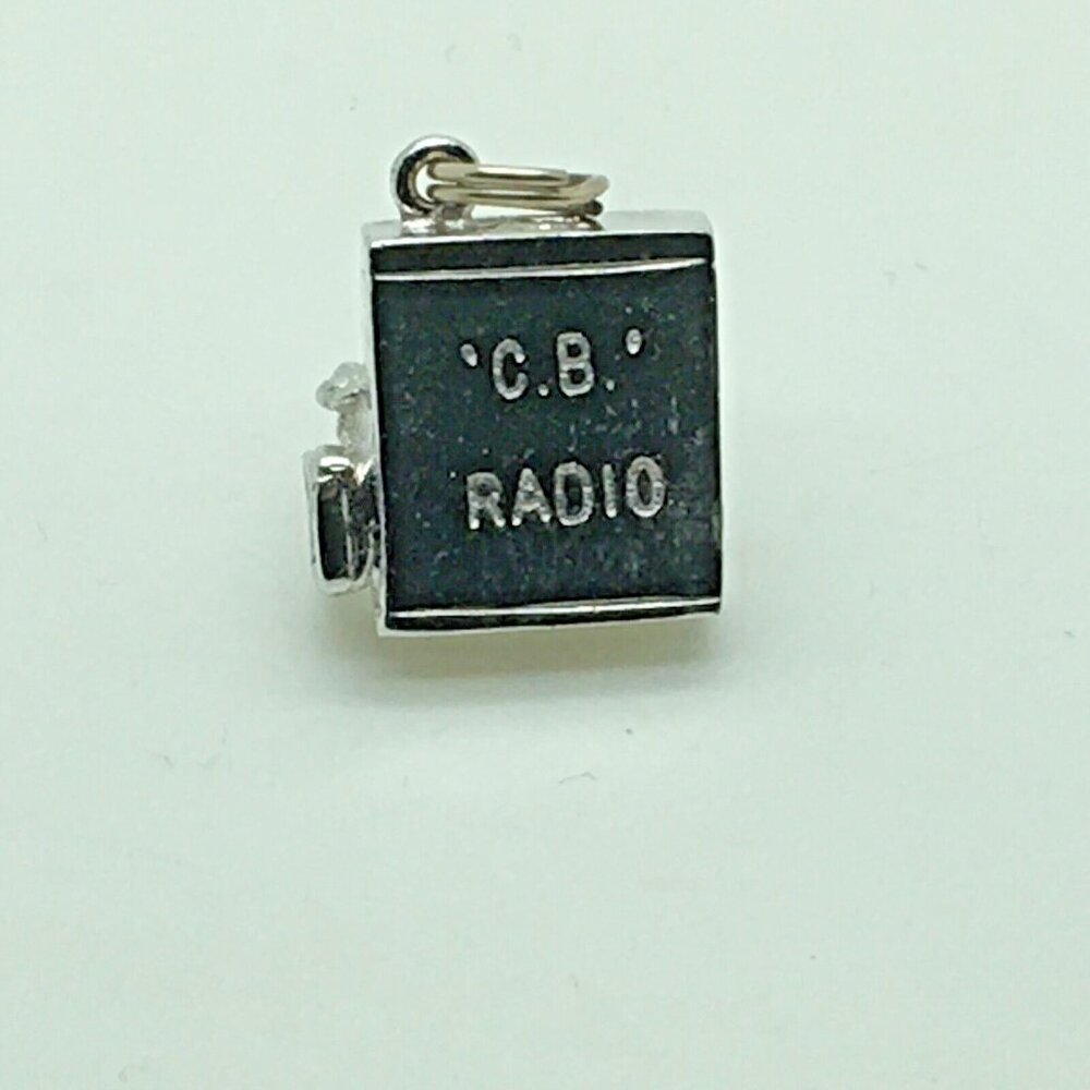 Vintage CB Radio Sterling Silver Charm 3 D Trucker Wife Girlfriend Gift